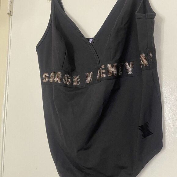 NEW! Savage x Fenty Black one piece logo banded Bodysuit plus size 3X - Picture 2 of 8